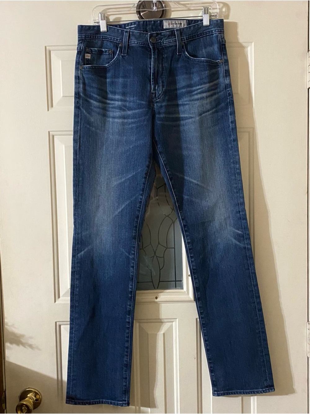 AG Adriano Goldschmied Everett Slim Straight Mens Jeans 31R Dark Wash 33x33.5